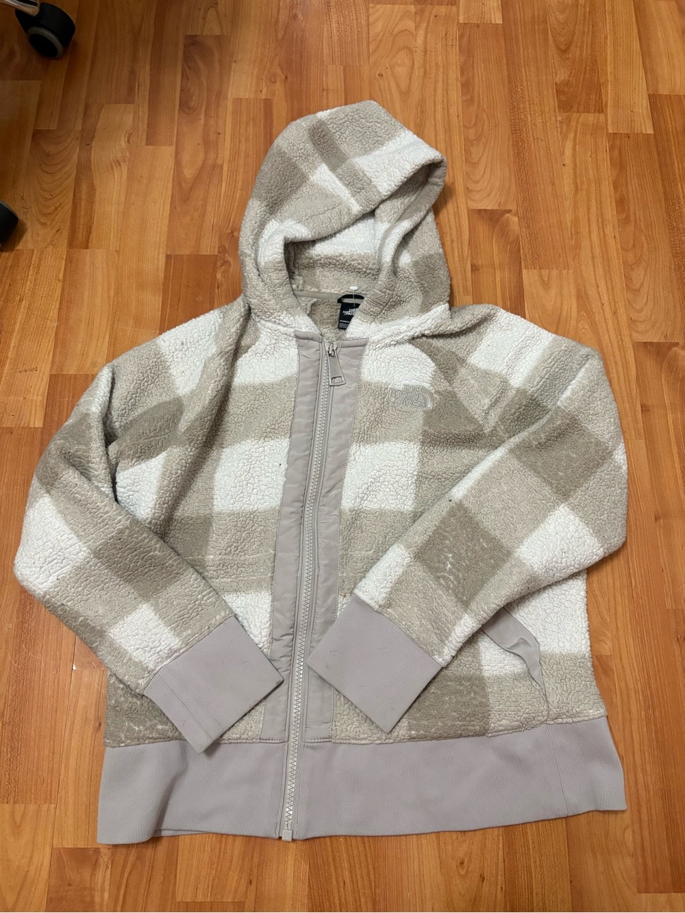 The North Face Cream & Beige Sherpa Zip Hooded Jacket
